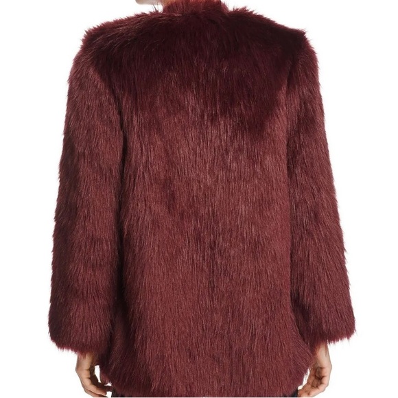 Lovers + Friends Deep Burgundy/Wine Faux Fur Jacket - Picture 4 of 13